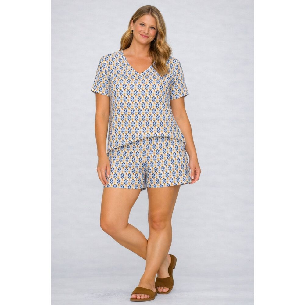 Ikat V‑Neck Top